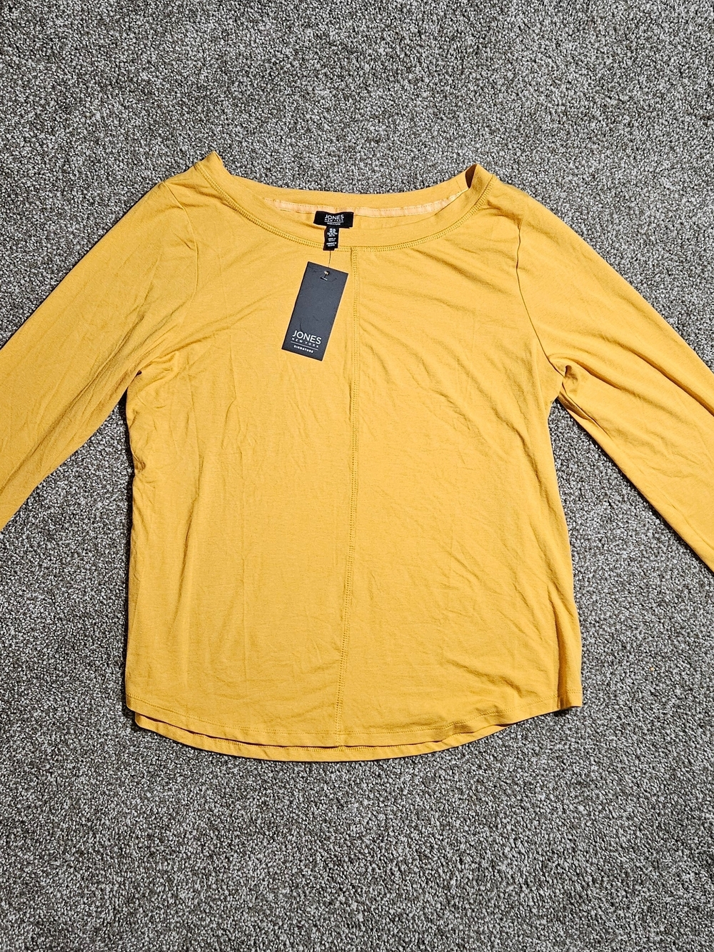NWT Jones New York Womens Yellow Long Sleeved T-Shirt Top Shirt Size XL